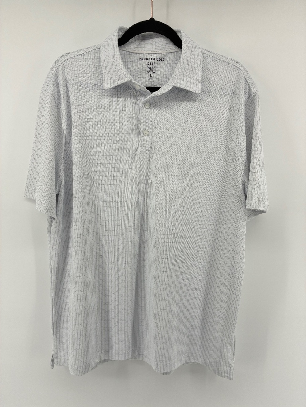 MASSIVE $10 SALE Kenneth Cole Golf White Patterned Polo Tee